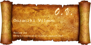 Oszaczki Vilmos névjegykártya